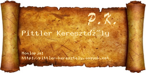 Pittler Keresztély névjegykártya